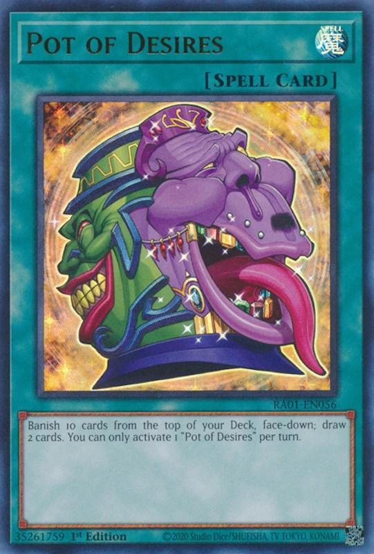 1st Edition, Normal Spell, Rarity Collection (25th Anniversary Edition), Spell, Ultra Rare Pot of Desires [RA01-EN056] Ultra Rare - Trading Card World