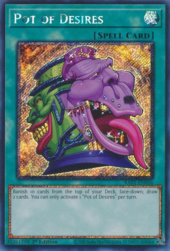 1st Edition, Normal Spell, Platinum Secret Rare, Rarity Collection (25th Anniversary Edition), Spell Pot of Desires [RA01-EN056] Platinum Secret Rare - Trading Card World