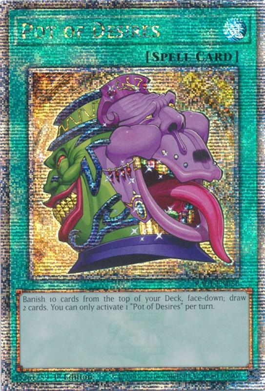 1st Edition, Normal Spell, Quarter Century Secret Rare, Rarity Collection (25th Anniversary Edition), Spell Pot of Desires [RA01-EN056] Quarter Century Secret Rare - Trading Card World