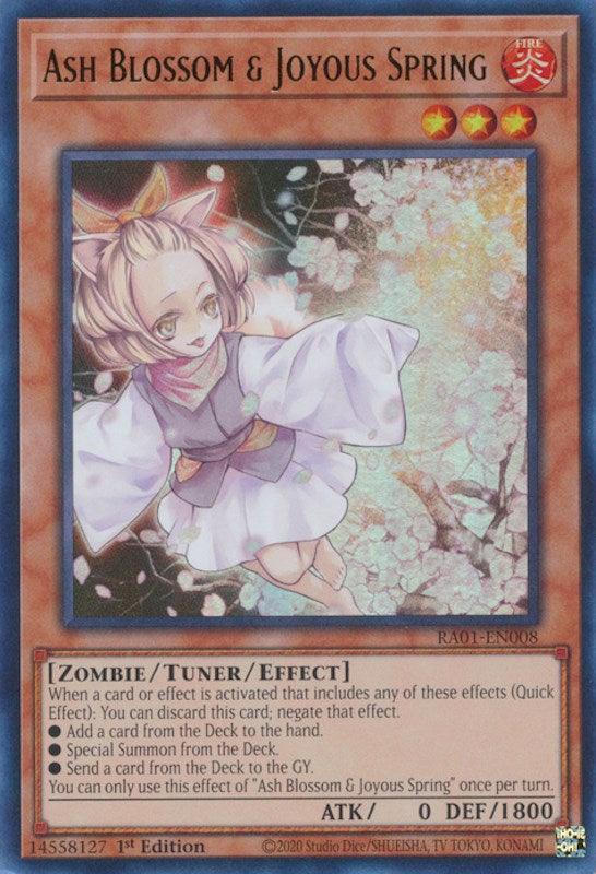 1st Edition, Fire, Rarity Collection (25th Anniversary Edition), Tuner/Effect Monster, Ultra Rare, Zombie Ash Blossom & Joyous Spring [RA01-EN008] Ultra Rare - Trading Card World