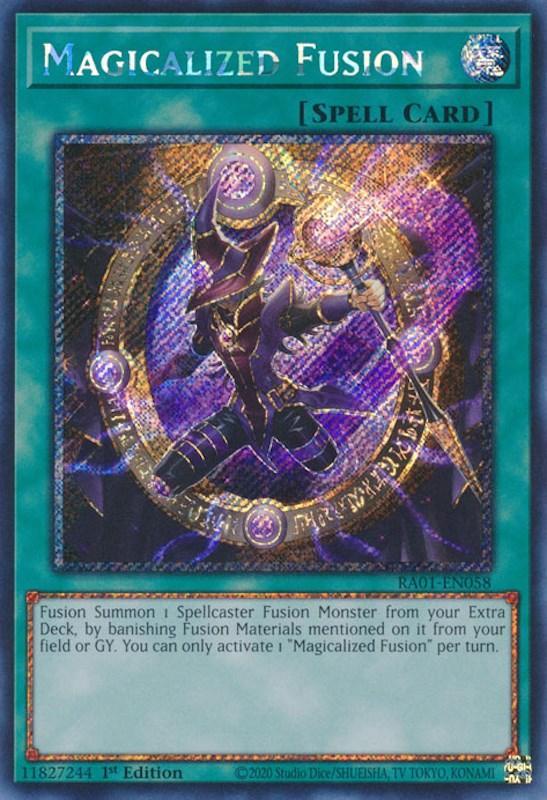 1st Edition, Normal Spell, Platinum Secret Rare, Rarity Collection (25th Anniversary Edition), Spell Magicalized Fusion [RA01-EN058] Platinum Secret Rare - Trading Card World