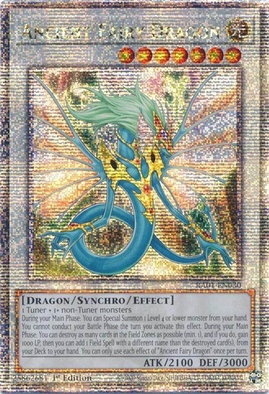 1st Edition, Dragon, Light, Quarter Century Secret Rare, Rarity Collection (25th Anniversary Edition), Synchro/Effect Monster Ancient Fairy Dragon [RA01-EN030] Quarter Century Secret Rare - Trading Card World