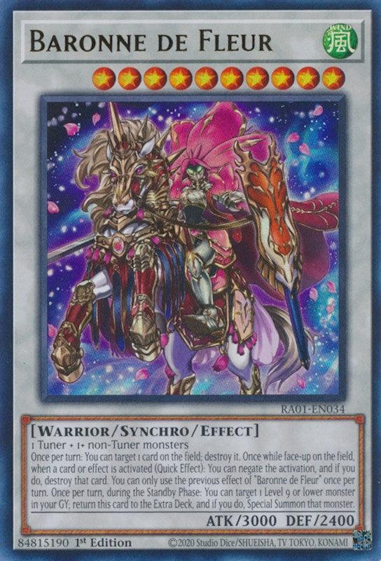 1st Edition, Rarity Collection (25th Anniversary Edition), Synchro/Effect Monster, Ultra Rare, Warrior, Wind Baronne de Fleur [RA01-EN034] Ultra Rare - Trading Card World