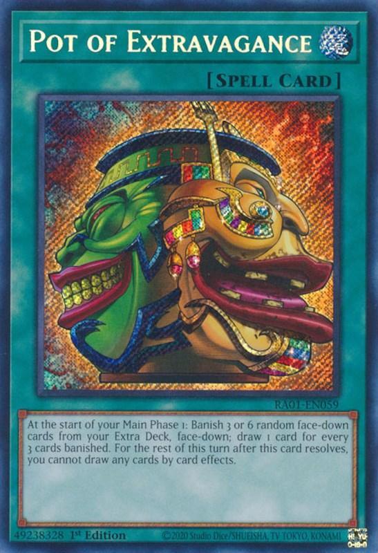 1st Edition, Normal Spell, Rarity Collection (25th Anniversary Edition), Secret Rare, Spell Pot of Extravagance [RA01-EN059] Secret Rare - Trading Card World