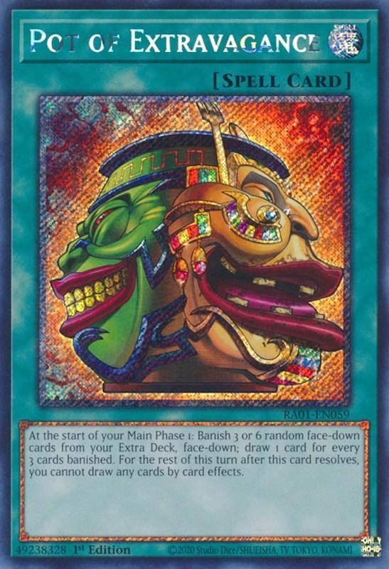 1st Edition, Normal Spell, Platinum Secret Rare, Rarity Collection (25th Anniversary Edition), Spell Pot of Extravagance [RA01-EN059] Platinum Secret Rare - Trading Card World