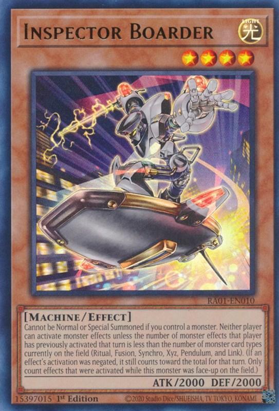 1st Edition, Effect Monster, Light, Machine, Rarity Collection (25th Anniversary Edition), Ultra Rare Inspector Boarder [RA01-EN010] Ultra Rare - Trading Card World