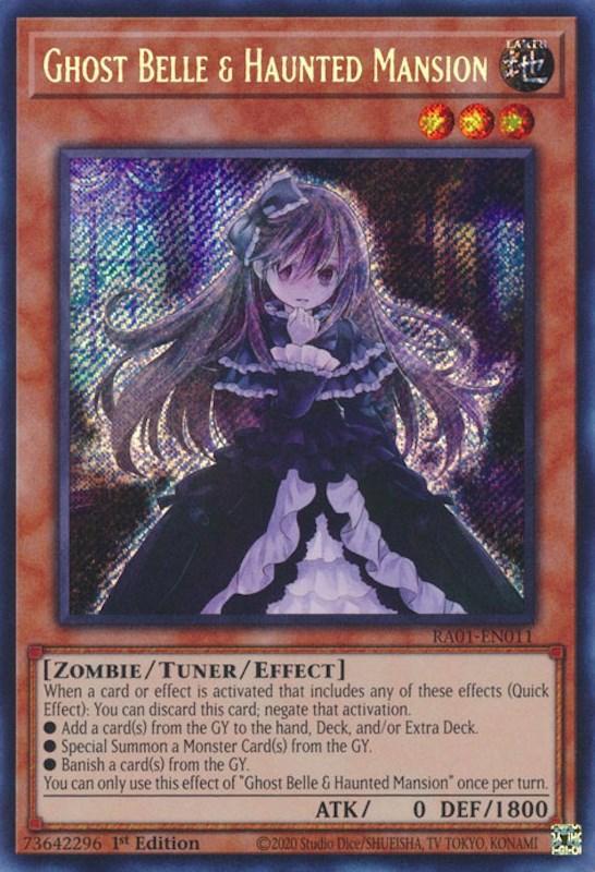 1st Edition, Earth, Rarity Collection (25th Anniversary Edition), Secret Rare, Tuner/Effect Monster, Zombie Ghost Belle & Haunted Mansion [RA01-EN011] Secret Rare - Trading Card World
