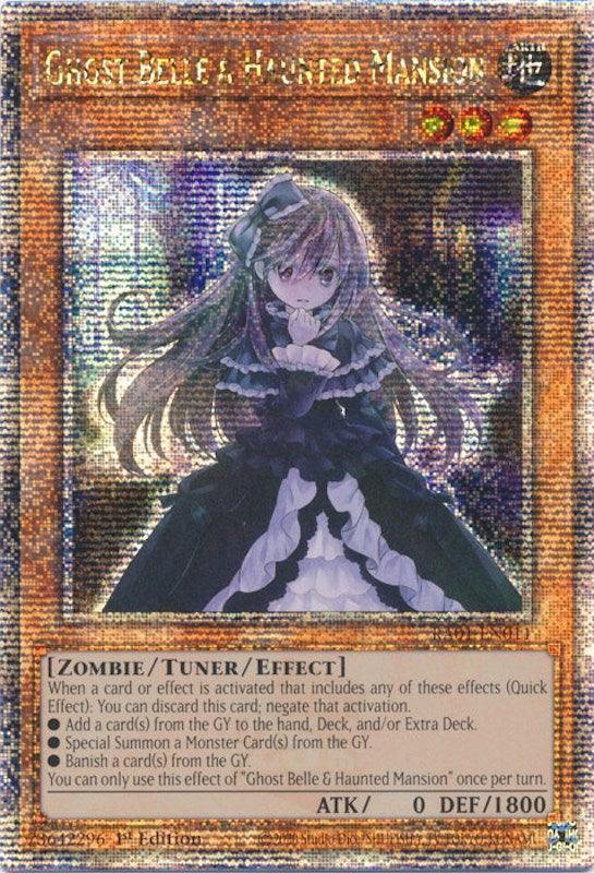 1st Edition, Earth, Quarter Century Secret Rare, Rarity Collection (25th Anniversary Edition), Tuner/Effect Monster, Zombie Ghost Belle & Haunted Mansion [RA01-EN011] Quarter Century Secret Rare - Trading Card World