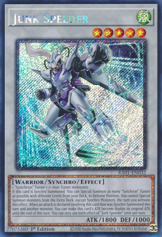 1st Edition, Platinum Secret Rare, Rarity Collection (25th Anniversary Edition), Synchro/Effect Monster, Warrior, Wind Junk Speeder [RA01-EN032] Platinum Secret Rare - Trading Card World