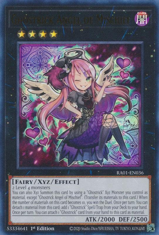 1st Edition, Dark, Fairy, Rarity Collection (25th Anniversary Edition), Ultra Rare, Xyz/Effect Monster Ghostrick Angel of Mischief [RA01-EN036] Ultra Rare - Trading Card World