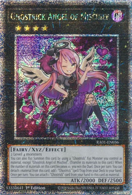 1st Edition, Dark, Fairy, Quarter Century Secret Rare, Rarity Collection (25th Anniversary Edition), Xyz/Effect Monster Ghostrick Angel of Mischief [RA01-EN036] Quarter Century Secret Rare - Trading Card World