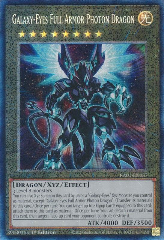 1st Edition, Dragon, Light, Prismatic Collector's Rare, Rarity Collection (25th Anniversary Edition), Xyz/Effect Monster Galaxy-Eyes Full Armor Photon Dragon [RA01-EN037] Prismatic Collector's Rare - Trading Card World