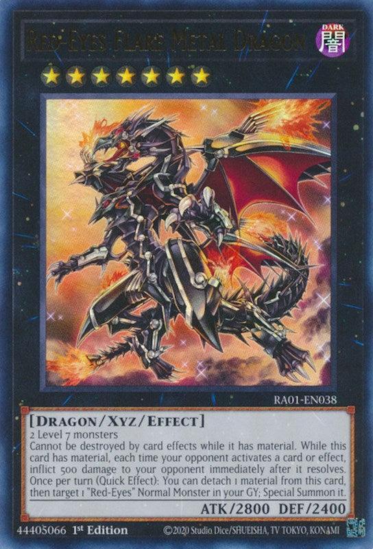 1st Edition, Dark, Dragon, Rarity Collection (25th Anniversary Edition), Ultra Rare, Xyz/Effect Monster Red-Eyes Flare Metal Dragon [RA01-EN038] Ultra Rare - Trading Card World