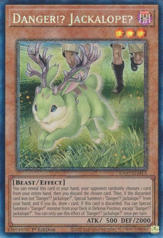1st Edition, Beast, Dark, Effect Monster, Prismatic Collector's Rare, Rarity Collection (25th Anniversary Edition) Danger!? Jackalope? [RA01-EN013] Prismatic Collector's Rare - Trading Card World