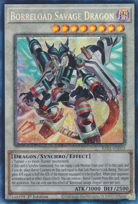 1st Edition, Dark, Dragon, Prismatic Collector's Rare, Rarity Collection (25th Anniversary Edition), Synchro/Effect Monster Borreload Savage Dragon [RA01-EN033] Prismatic Collector's Rare - Trading Card World