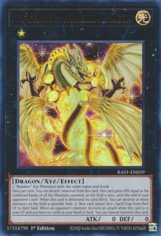 1st Edition, Dragon, Light, Rarity Collection (25th Anniversary Edition), Ultra Rare, Xyz/Effect Monster Number 100: Numeron Dragon [RA01-EN039] Ultra Rare - Trading Card World