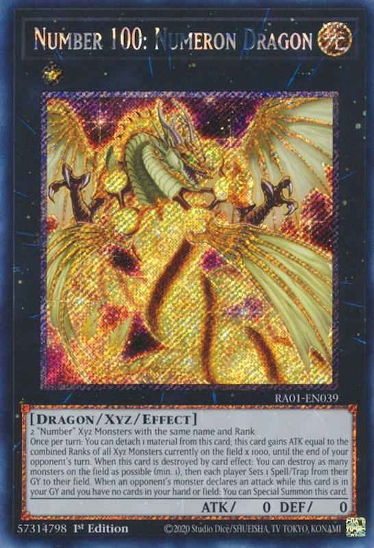 1st Edition, Dragon, Light, Platinum Secret Rare, Rarity Collection (25th Anniversary Edition), Xyz/Effect Monster Number 100: Numeron Dragon [RA01-EN039] Platinum Secret Rare - Trading Card World