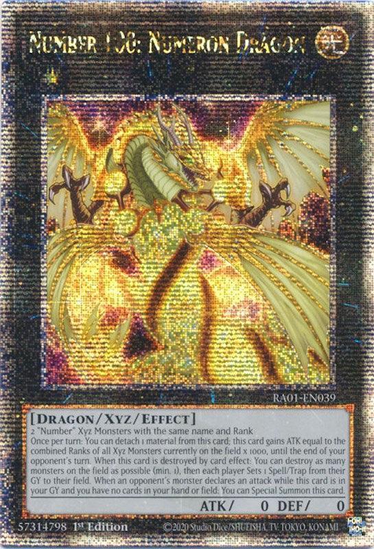 1st Edition, Dragon, Light, Quarter Century Secret Rare, Rarity Collection (25th Anniversary Edition), Xyz/Effect Monster Number 100: Numeron Dragon [RA01-EN039] Quarter Century Secret Rare - Trading Card World