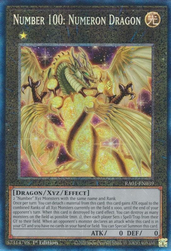 1st Edition, Dragon, Light, Prismatic Collector's Rare, Rarity Collection (25th Anniversary Edition), Xyz/Effect Monster Number 100: Numeron Dragon [RA01-EN039] Prismatic Collector's Rare - Trading Card World
