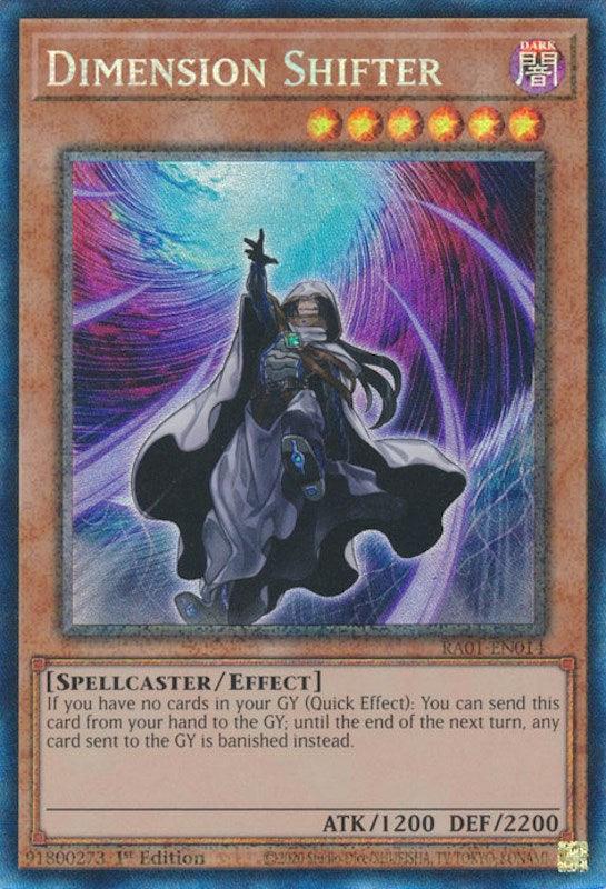 1st Edition, Dark, Effect Monster, Prismatic Collector's Rare, Rarity Collection (25th Anniversary Edition), Spellcaster Dimension Shifter [RA01-EN014] Prismatic Collector's Rare - Trading Card World