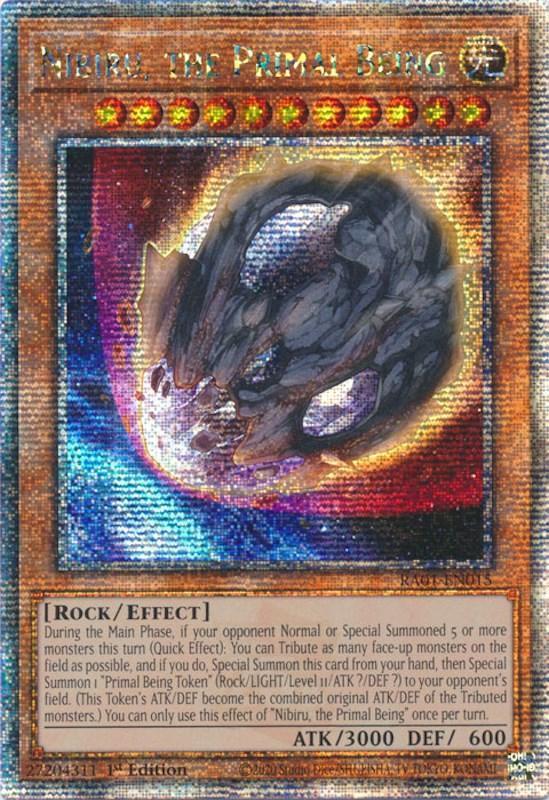 1st Edition, Effect Monster, Light, Quarter Century Secret Rare, Rarity Collection (25th Anniversary Edition), Rock Nibiru, the Primal Being [RA01-EN015] Quarter Century Secret Rare - Trading Card World