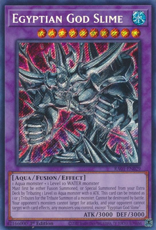 1st Edition, Aqua, Fusion/Effect Monster, Rarity Collection (25th Anniversary Edition), Secret Rare, Water Egyptian God Slime [RA01-EN029] Secret Rare - Trading Card World