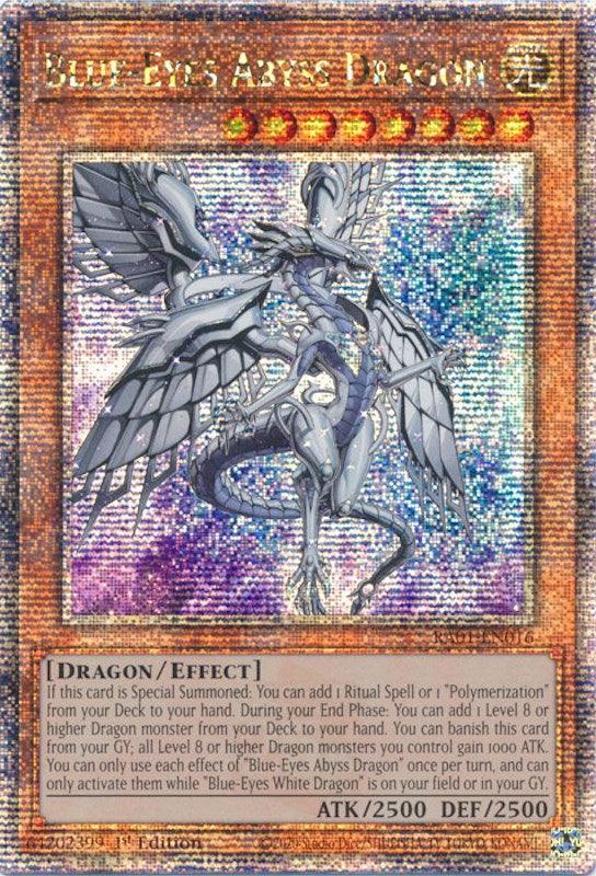 1st Edition, Dragon, Effect Monster, Light, Quarter Century Secret Rare, Rarity Collection (25th Anniversary Edition) Blue-Eyes Abyss Dragon [RA01-EN016] Quarter Century Secret Rare - Trading Card World