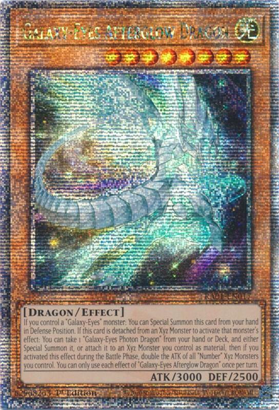 1st Edition, Dragon, Effect Monster, Light, Quarter Century Secret Rare, Rarity Collection (25th Anniversary Edition) Galaxy-Eyes Afterglow Dragon [RA01-EN017] Quarter Century Secret Rare - Trading Card World