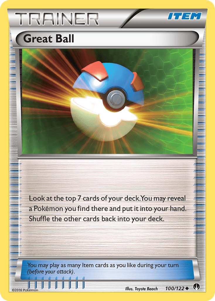 100, Item, Normal, Reverse Holofoil, Uncommon, XY: BREAKpoint Great Ball (100/122) [XY: BREAKpoint] - Trading Card World