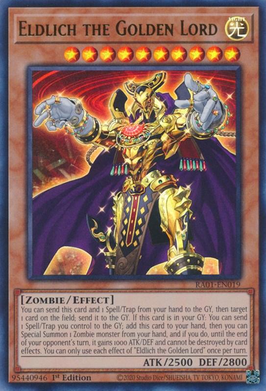 1st Edition, Effect Monster, Light, Rarity Collection (25th Anniversary Edition), Ultra Rare, Zombie Eldlich the Golden Lord [RA01-EN019] Ultra Rare - Trading Card World