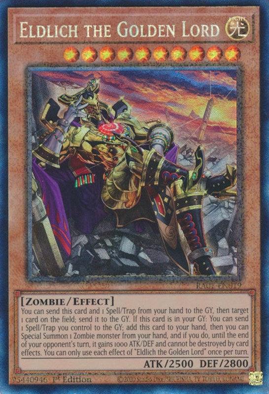 1st Edition, Effect Monster, Light, Prismatic Collector's Rare, Rarity Collection (25th Anniversary Edition), Zombie Eldlich the Golden Lord (Alternate Art) [RA01-EN019] Prismatic Collector's Rare - Trading Card World