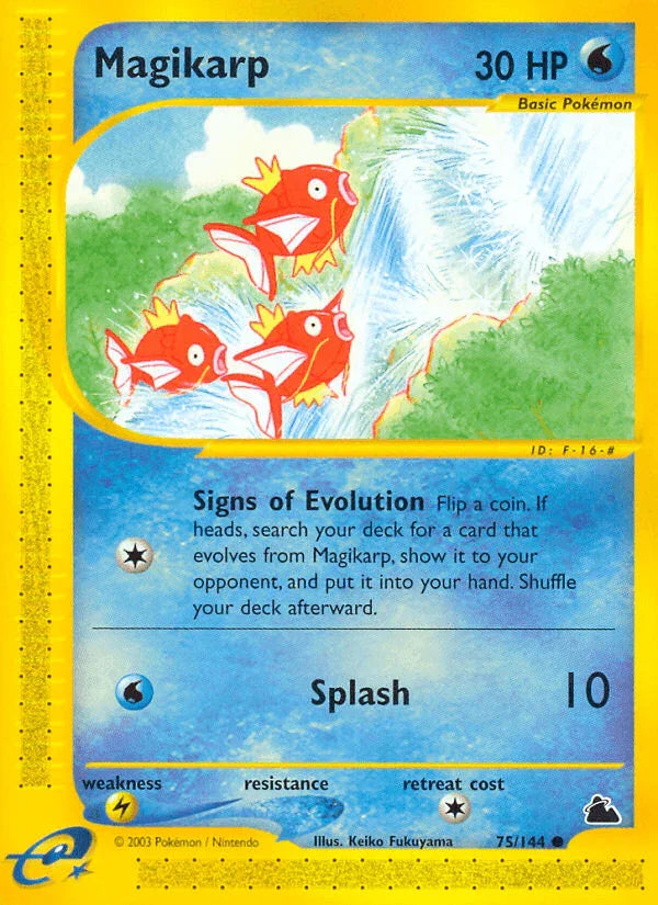 75, Common, Lightning[×2], Normal, Reverse Holofoil, Skyridge, Water Magikarp (75/144) [Skyridge] - Trading Card World