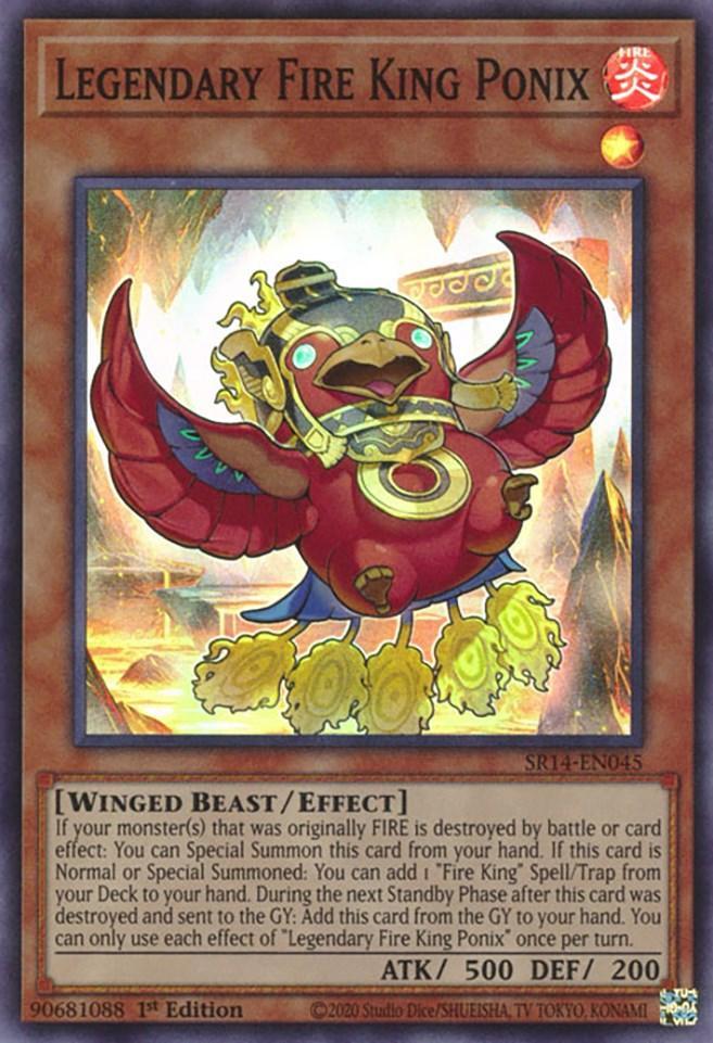 1st Edition, Effect Monster, Fire, Structure Deck: Fire Kings, Super Rare, Winged Beast Legendary Fire King Ponix [SR14-EN045] Super Rare - Trading Card World
