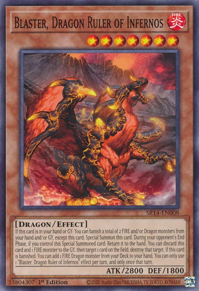 1st Edition, Common, Dragon, Effect Monster, Fire, Structure Deck: Fire Kings Blaster, Dragon Ruler of Infernos [SR14-EN008] Common - Trading Card World
