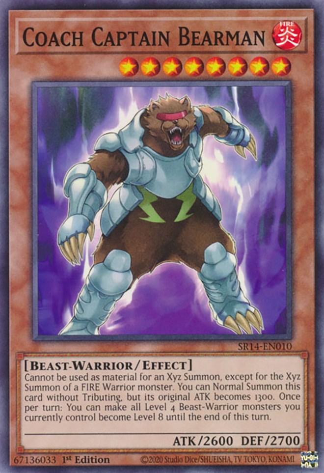 1st Edition, Beast-Warrior, Common, Effect Monster, Fire, Structure Deck: Fire Kings Coach Captain Bearman [SR14-EN010] Common - Trading Card World
