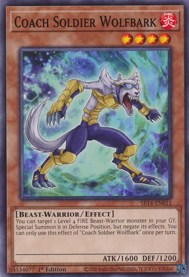 1st Edition, Beast-Warrior, Common, Effect Monster, Fire, Structure Deck: Fire Kings Coach Soldier Wolfbark [SR14-EN011] Common - Trading Card World
