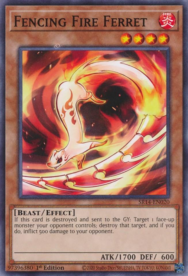 1st Edition, Beast, Common, Effect Monster, Fire, Structure Deck: Fire Kings Fencing Fire Ferret [SR14-EN020] Common - Trading Card World