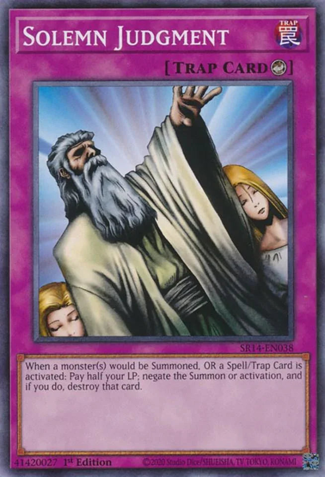 1st Edition, Common, Counter Trap, Structure Deck: Fire Kings, Trap Solemn Judgment [SR14-EN038] Common - Trading Card World
