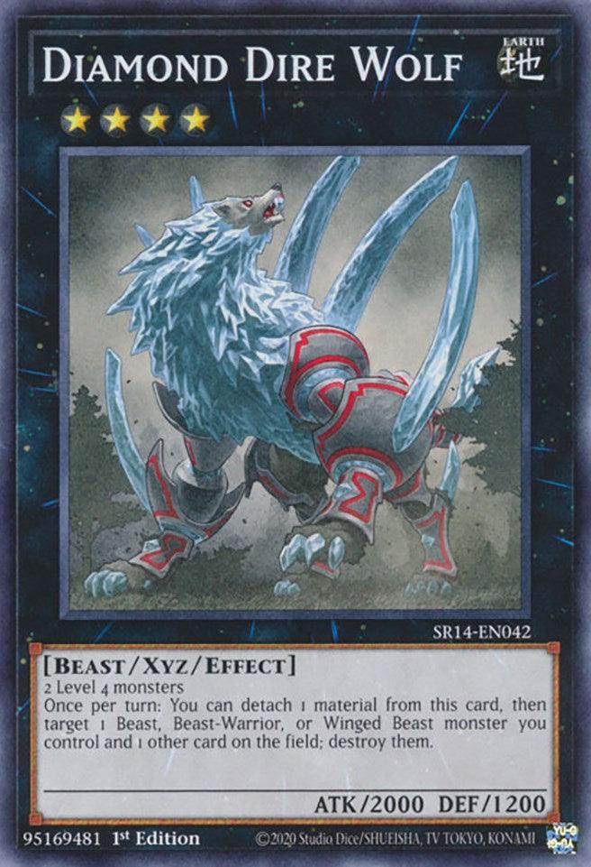 1st Edition, Beast, Common, Earth, Effect Xyz Monster, Structure Deck: Fire Kings Diamond Dire Wolf [SR14-EN042] Common - Trading Card World