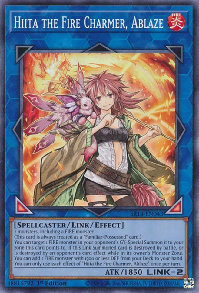 1st Edition, Common, Effect Link Monster, Fire, Spellcaster, Structure Deck: Fire Kings Hiita the Fire Charmer, Ablaze [SR14-EN043] Common - Trading Card World