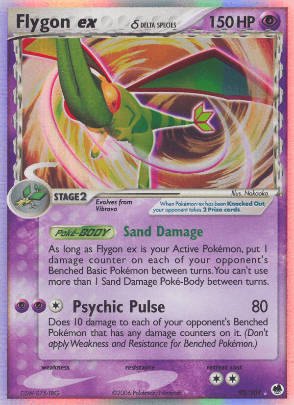 92, EX: Dragon Frontiers, Holofoil, Psychic, Ultra Rare Flygon ex (92/101) (Delta Species) [EX: Dragon Frontiers] - Trading Card World