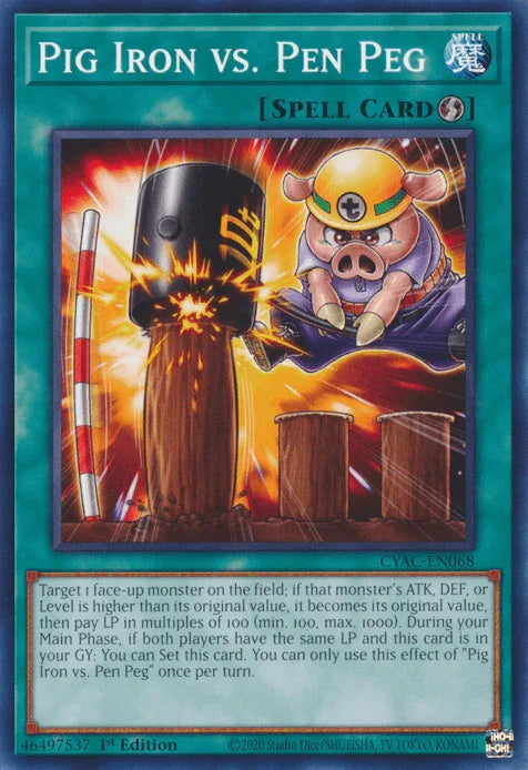 1st Edition, Common, Cyberstorm Access, Quick-Play Spell, Spell Pig Iron vs. Pen Peg [CYAC-EN068] Common - Trading Card World