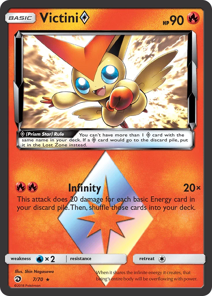 Fire, Holo Rare, Holofoil, Sun & Moon: Dragon Majesty, Water[×2] Victini (7/70) (Prism Star) [Sun & Moon: Dragon Majesty] - Trading Card World