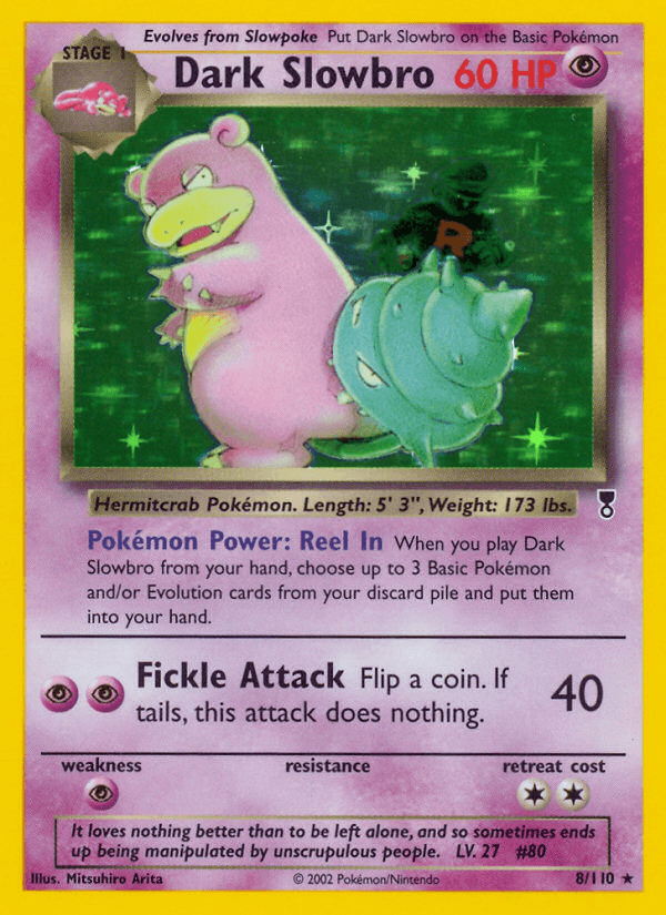 Holo Rare, Holofoil, Legendary Collection, Psychic, Psychic[×2], Reverse Holofoil Dark Slowbro (8/110) [Legendary Collection] - Trading Card World