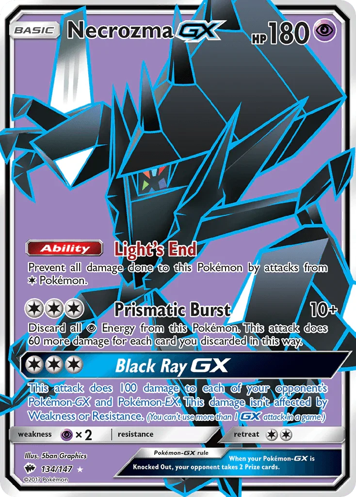 134, Holofoil, Psychic, Psychic[×2], Sun & Moon: Burning Shadows, Ultra Rare Necrozma GX (134/147) [Sun & Moon: Burning Shadows] - Trading Card World