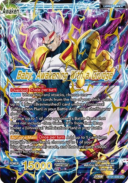 Baby Saga, Blue, BT21-035, Leader, Oversized Cards, Parallel Foil, Promo, Saiyan/Machine Mutant, Vegeta: GT // Baby Baby // Baby, Awakening With a Grudge (Giant Card) (BT21-035) [Oversized Cards] - Trading Card World