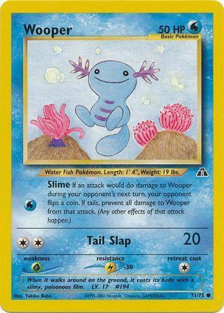 71, Common, Grass[×2], Lightning[-30], Neo Discovery Unlimited, Normal, Water Wooper (71/75) [Neo Discovery Unlimited] - Trading Card World
