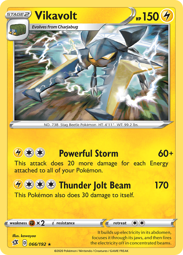066, Fighting[×2], Holo Rare, Holofoil, Lightning, Reverse Holofoil, Sword & Shield: Rebel Clash Vikavolt (066/192) [Sword & Shield: Rebel Clash] - Trading Card World