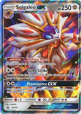 Fire[x2], Holofoil, Metal, Promo, Psychic[-20], SM104, Sun & Moon: Black Star Promos Solgaleo GX (SM104) (Jumbo Card) [Sun & Moon: Black Star Promos] - Trading Card World