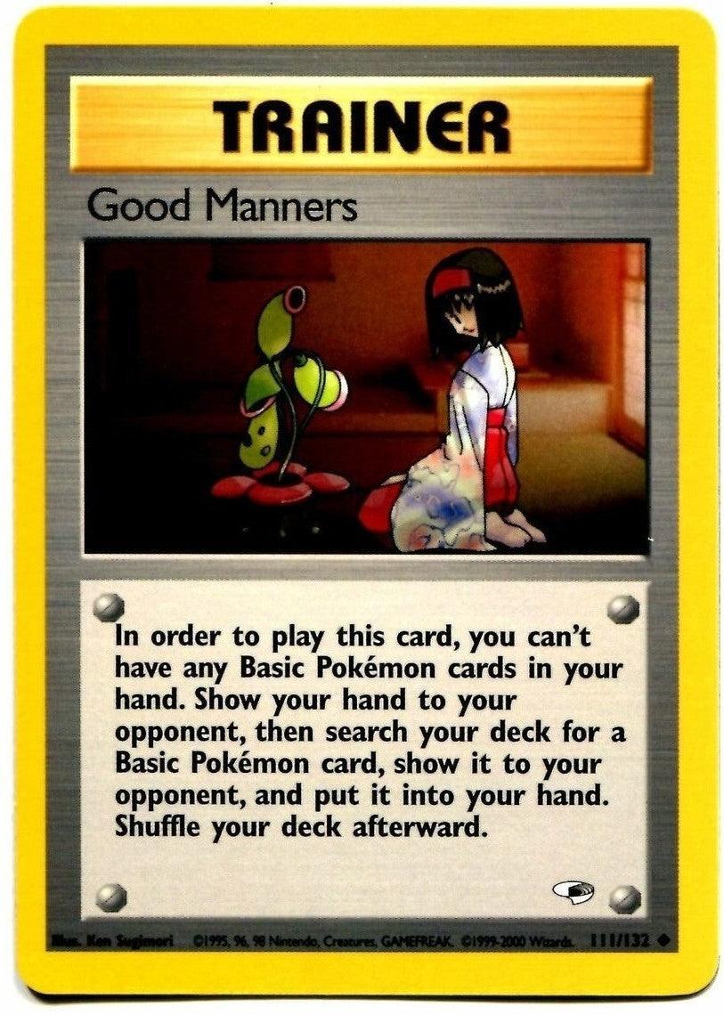 111, Gym Heroes Unlimited, Item, Normal, Uncommon Good Manners (111/132) [Gym Heroes Unlimited] - Trading Card World